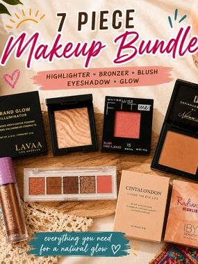 7 Piece Makeup Bundle | Highlighter Bronzer Blush Eyeshadow Set